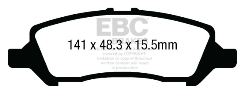 EBC 12+ Dodge Dart 1.4 Turbo Redstuff Rear Brake Pads - DP33009C