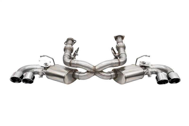 Corsa 20-24 Corvette C8 3in Valved Cat-Back 4.5in Pol Quad Tips Fits Factory Perf Exhaust DeletesAFM - 21103
