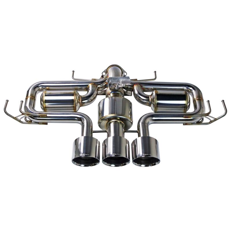Remark 2023+ Honda Civic Type-R (FL5) Triple Tip Catback Exhaust w/ Triple Tip &amp; Front Pipe - RK-C3076H-09