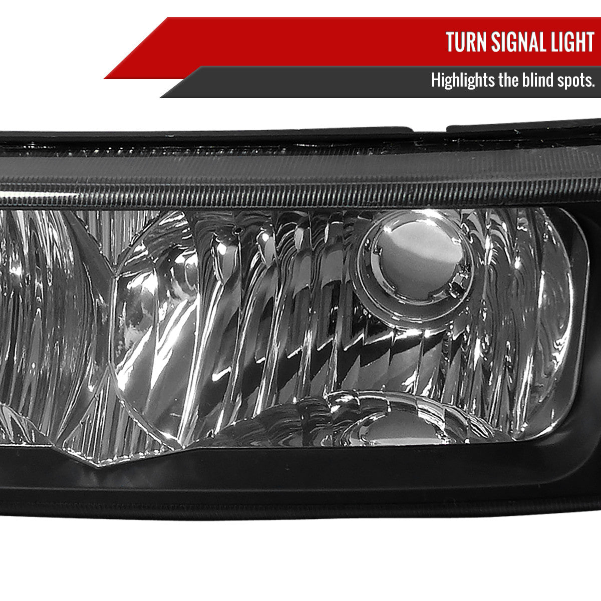Spec-D Tuning - 2002-2007 Chevrolet Silverado/Avalanche Bumper Lights (Matte Black Housing/Clear Lens) - 2LB-SIV04JM-RS