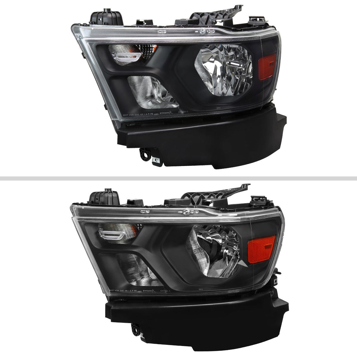 Spec-D Tuning - 2019-2024 Dodge Ram 1500 Factory Style Crystal Headlight - Driver Side Only (Black Housing / Clear Lens) - 2LH-RAM1915JM-L-RS
