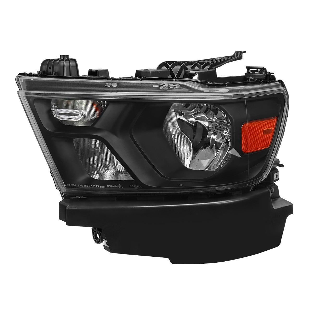 Spec-D Tuning - 2019-2024 Dodge Ram 1500 Factory Style Crystal Headlight - Driver Side Only (Black Housing / Clear Lens) - 2LH-RAM1915JM-L-RS