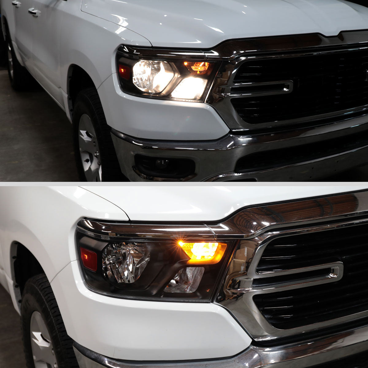 Spec-D Tuning - 2019-2024 Dodge Ram 1500 Factory Style Crystal Headlight - Passenger Side Only (Black Housing / Clear Lens) - 2LH-RAM1915JM-R-RS