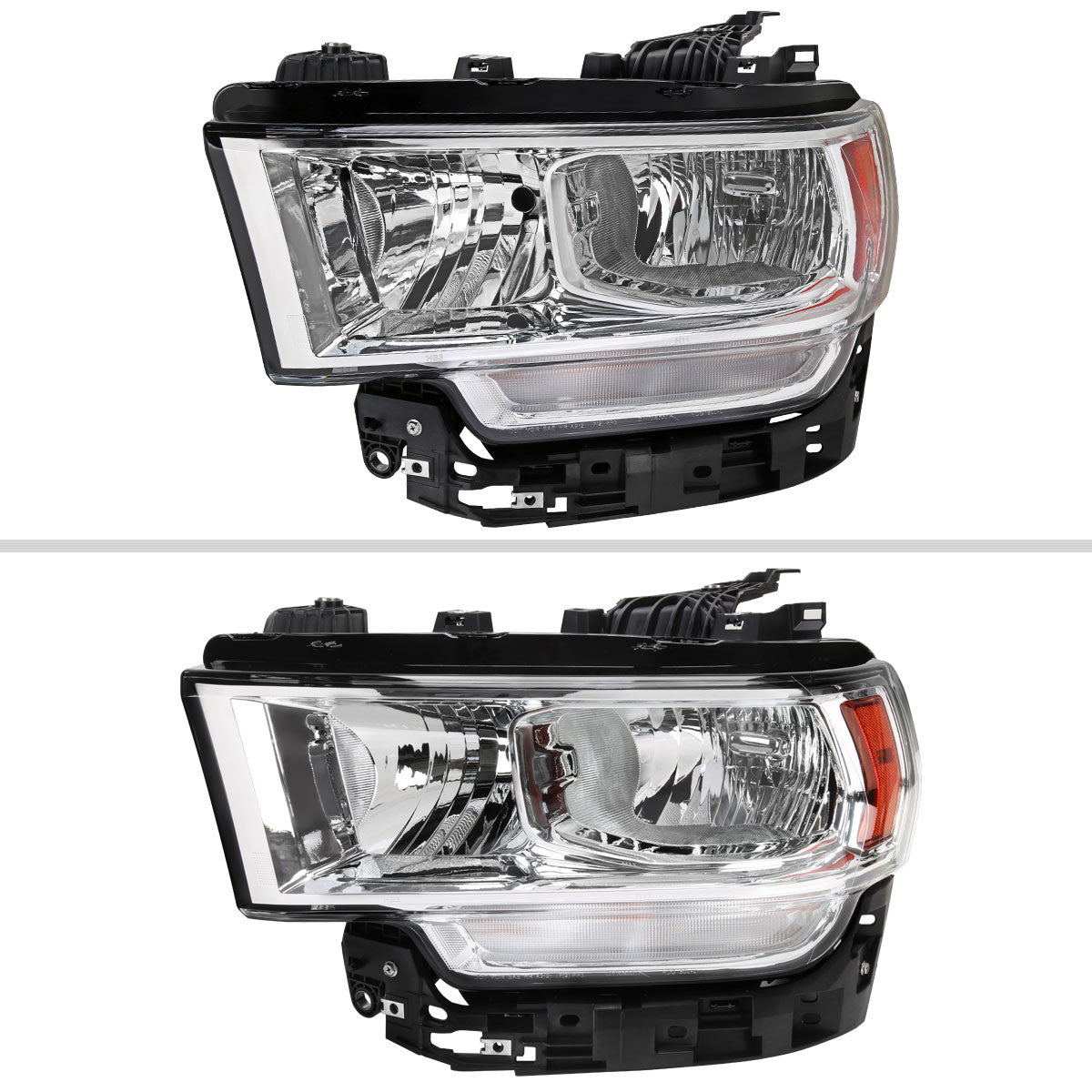 Spec-D Tuning - 2019-2024 Dodge Ram 2500 3500 Factory Style Crystal Headlight - Driver Side Only (Chrome Housing / Clear Lens) - 2LH-RAM1925-L-RS