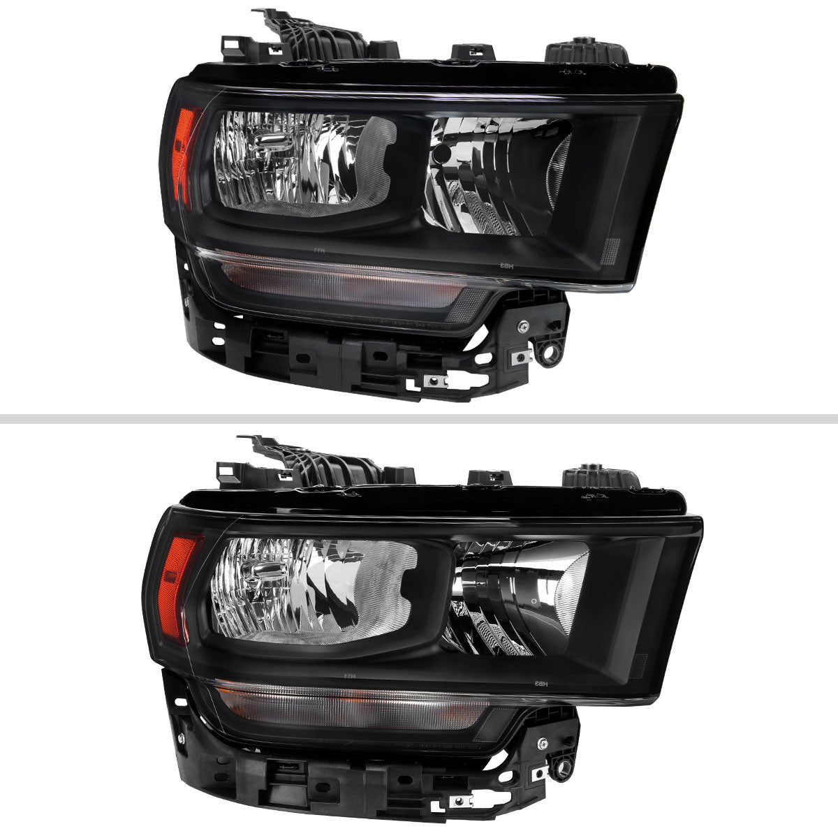 Spec-D Tuning - 2019-2024 Dodge Ram 2500 3500 Factory Style Crystal Headlight - Passenger Side Only (Black Housing / Clear Lens) - 2LH-RAM1925JM-R-RS