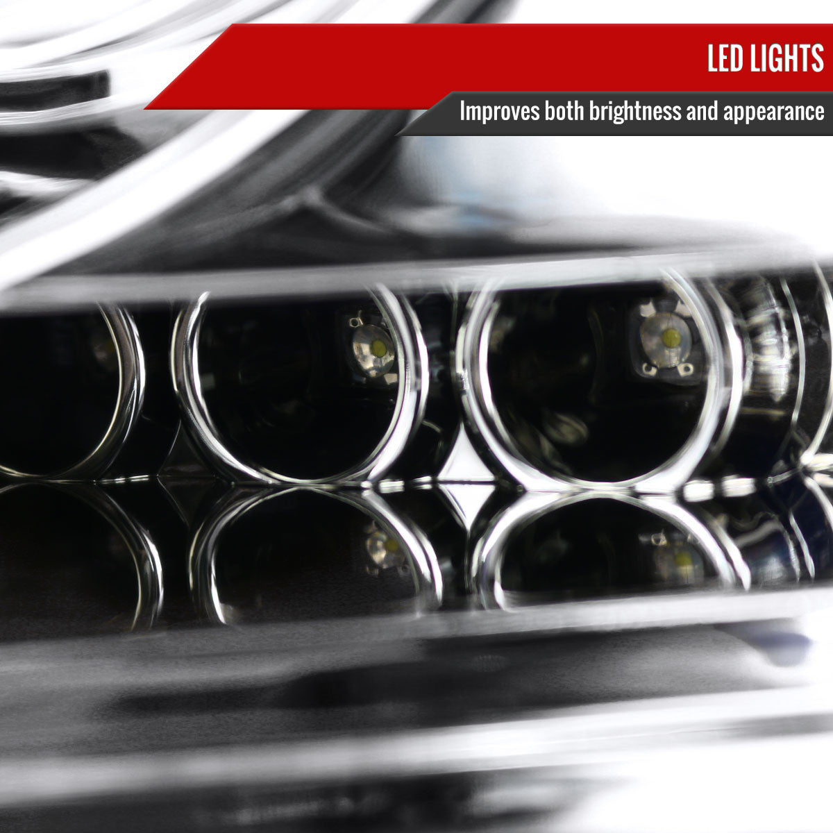 Spec-D Tuning - 2004-2008 Ford F-150/ 2006-2008 Lincoln Mark LT Dual Halo Projector Headlights (Chrome Housing/Clear Lens) - 2LHP-F15004-TM
