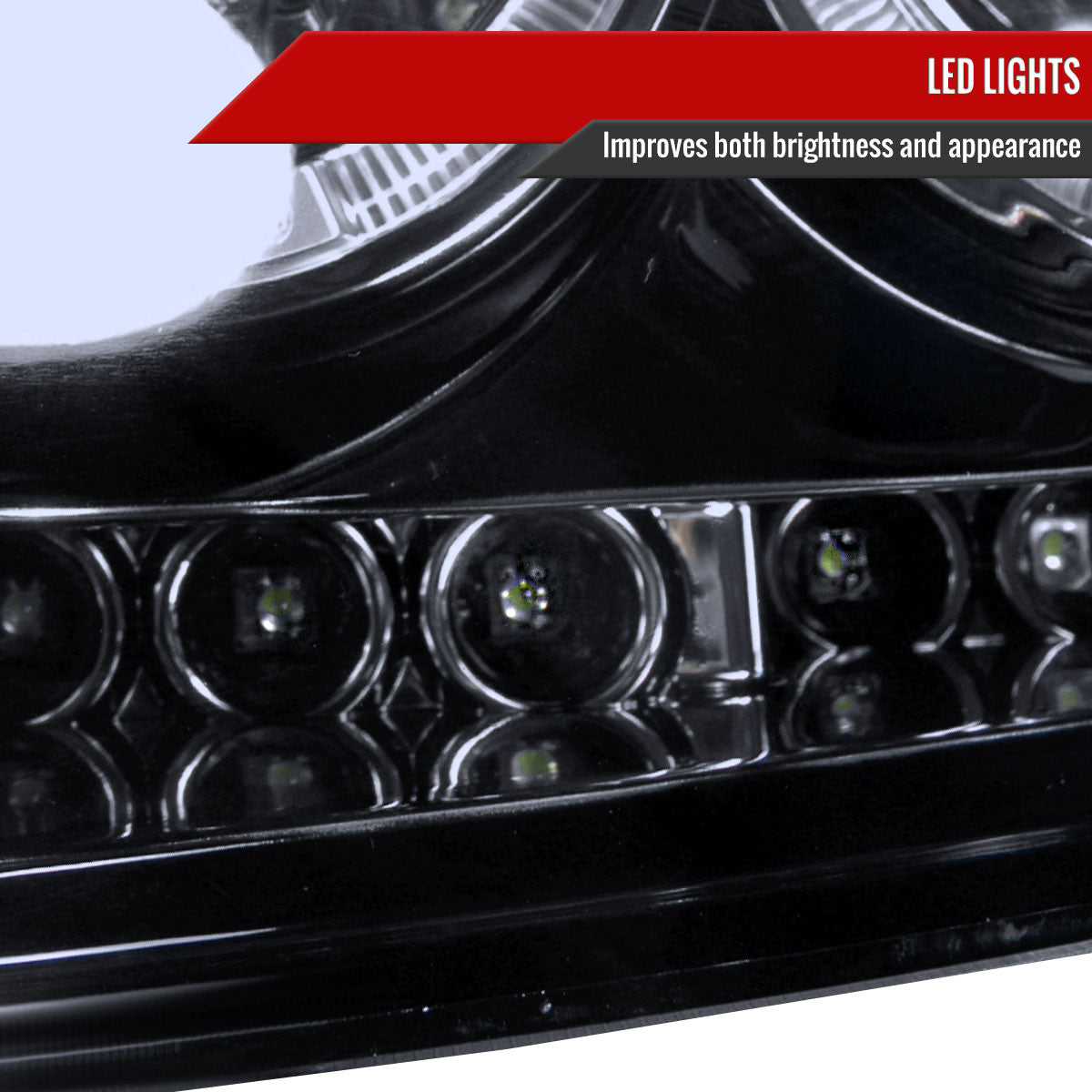 Spec-D Tuning - 2004-2008 Ford F-150/ 2006-2008 Lincoln Mark LT Dual Halo Projector Headlights (Glossy Black Housing/Smoked Lens) - 2LHP-F15004G-TM