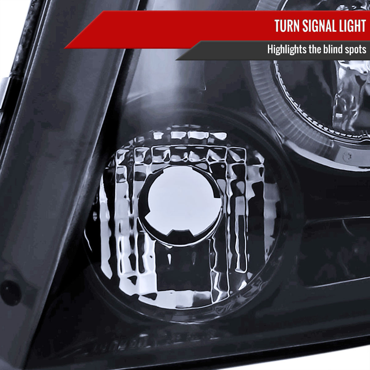Spec-D Tuning - 2004-2008 Ford F-150/ 2006-2008 Lincoln Mark LT Dual Halo Projector Headlights (Glossy Black Housing/Smoked Lens) - 2LHP-F15004G-TM