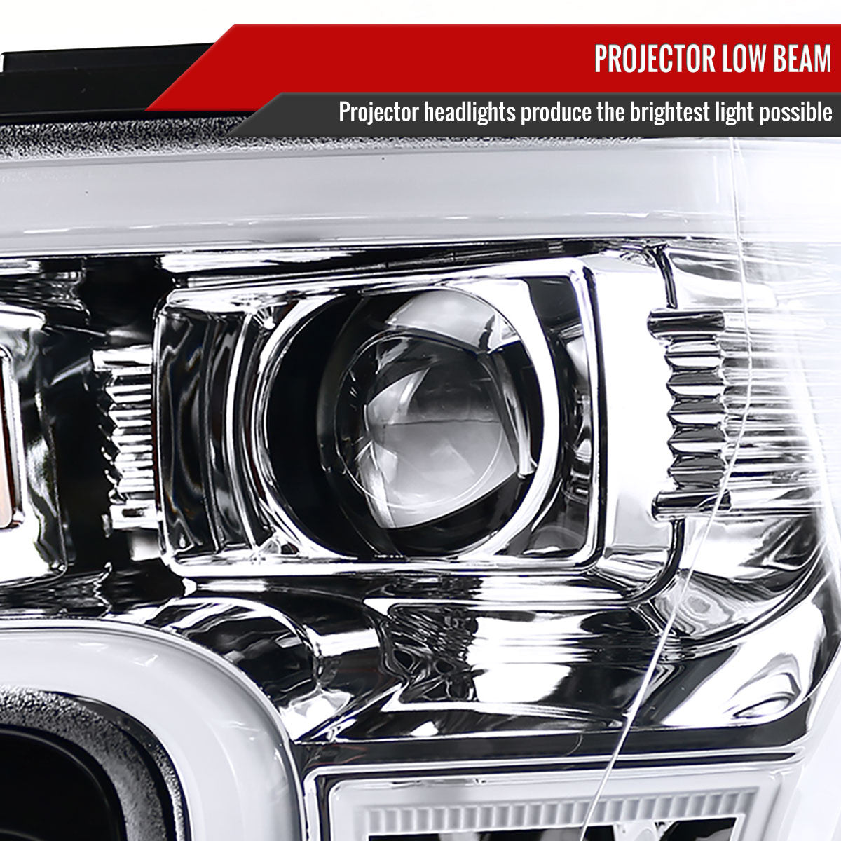 Spec-D Tuning - 2015-2017 Ford F-150 LED Bar Projector Headlights (Chrome Housing/Clear Lens) - 2LHP-F15015-TM