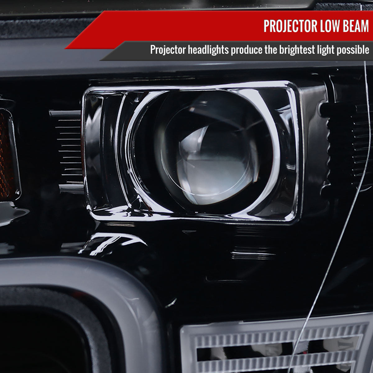 Spec-D Tuning - 2015-2017 Ford F-150 LED Bar Outline Projector Headlights (Glossy Black Housing/Smoked Lens) - 2LHP-F15015G-TM