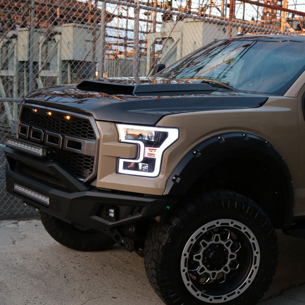 Spec-D Tuning - 2015-2017 Ford F-150 LED Bar Projector Headlights (Matte Black Housing/Clear Lens) - 2LHP-F15015JM-TM