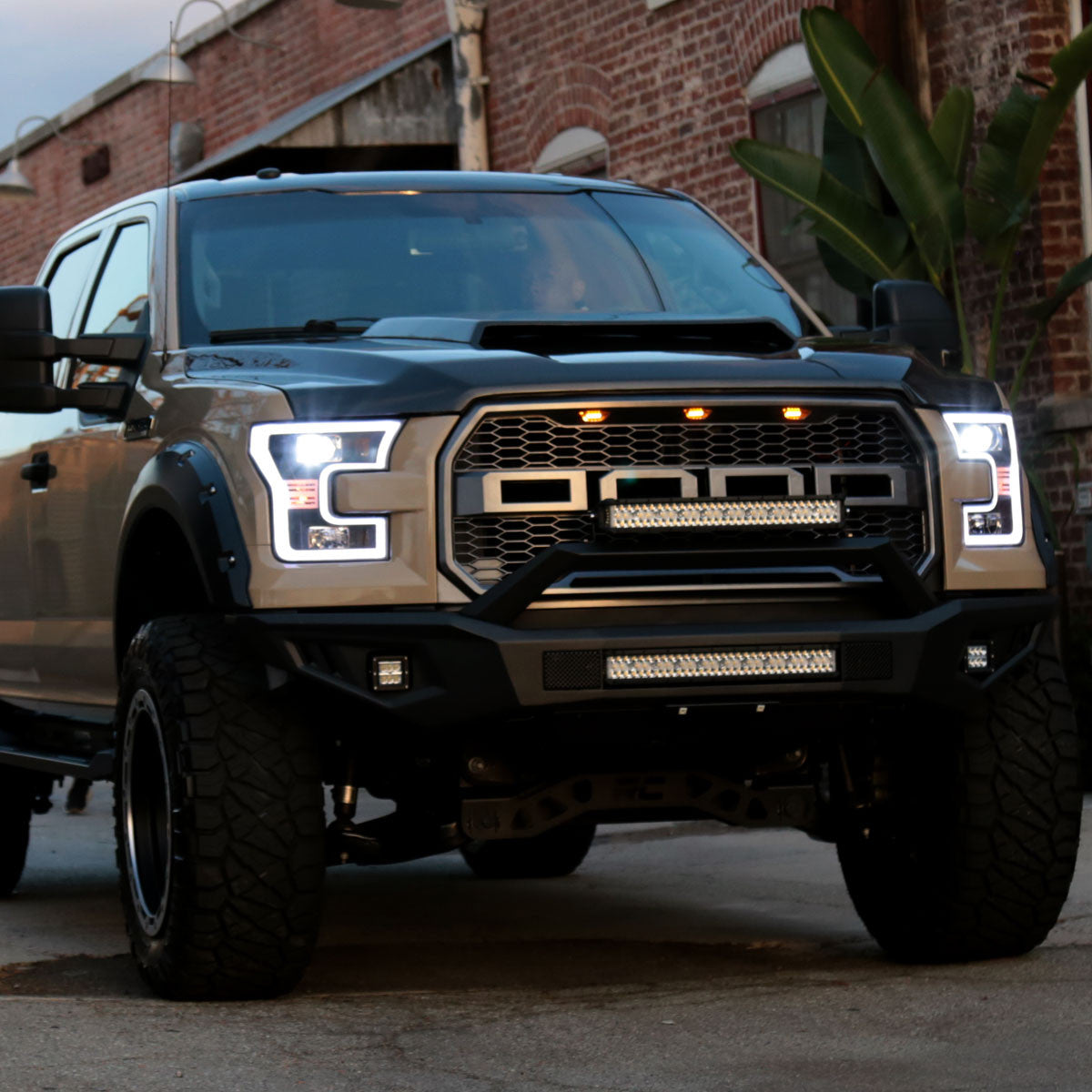 Spec-D Tuning - 2015-2017 Ford F-150 LED Bar Projector Headlights (Matte Black Housing/Clear Lens) - 2LHP-F15015JM-TM