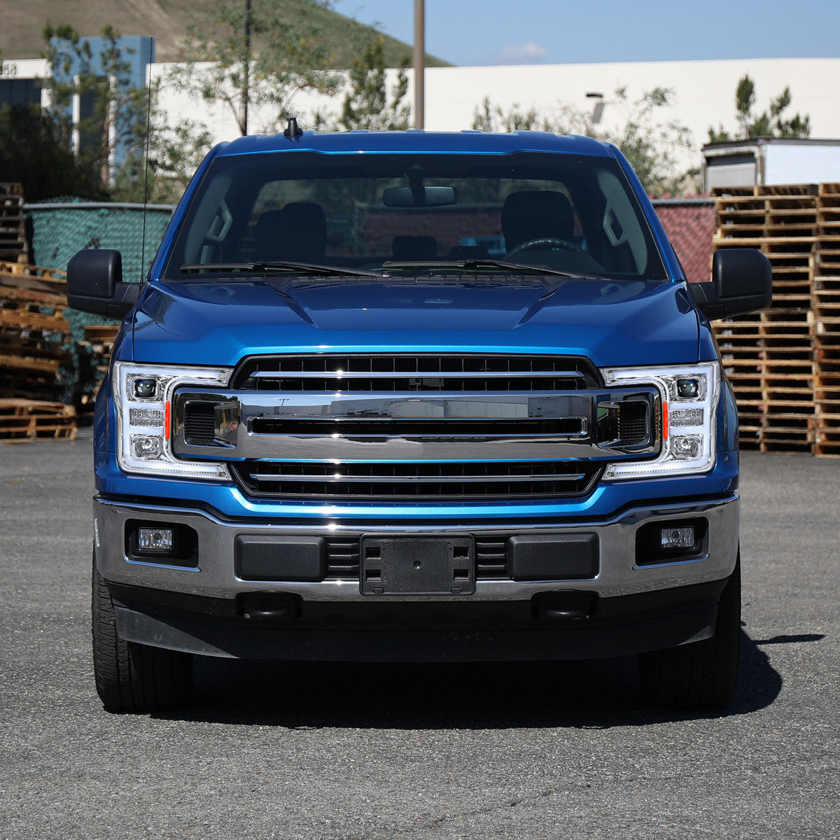 Spec-D Tuning - 2018-2020 Ford F-150 LED C-Bar Projector Headlights (Chrome Housing / Clear Lens) - 2LHP-F15018-TM