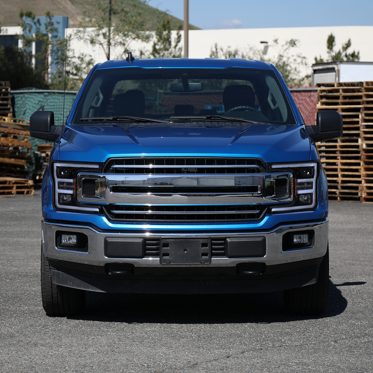 Spec-D Tuning - 2018-2020 Ford F-150 LED C-Bar Projector Headlights (Black Housing / Smoked Lens) - 2LHP-F15018G-TM