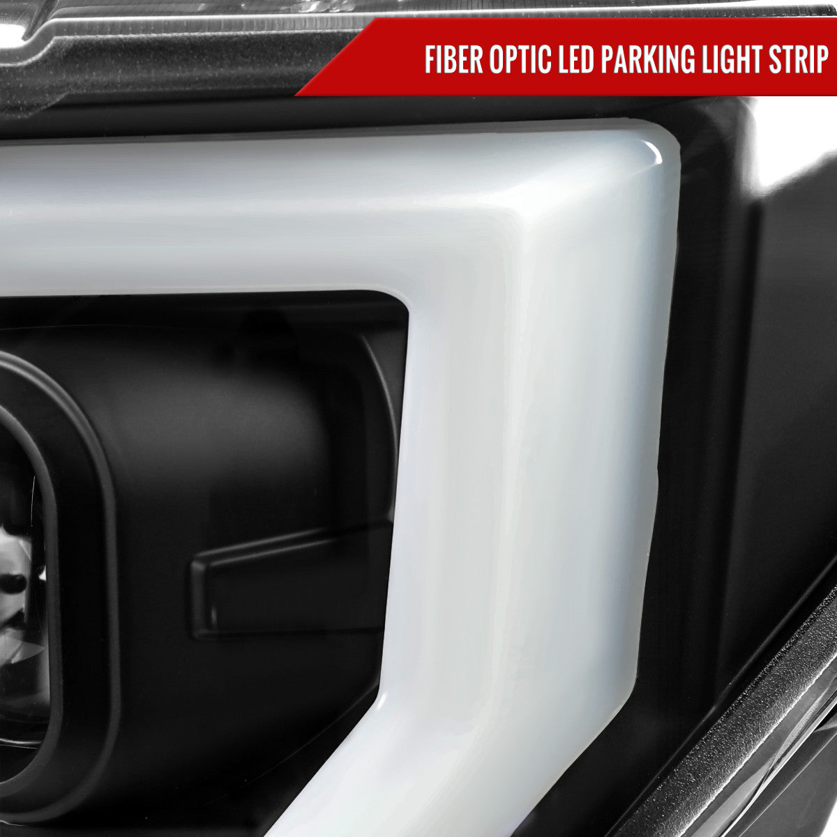 Spec-D Tuning - 2018-2020 Ford F-150 LED C-Bar Projector Headlights (Black Housing / Clear Lens) - 2LHP-F15018JM-TM
