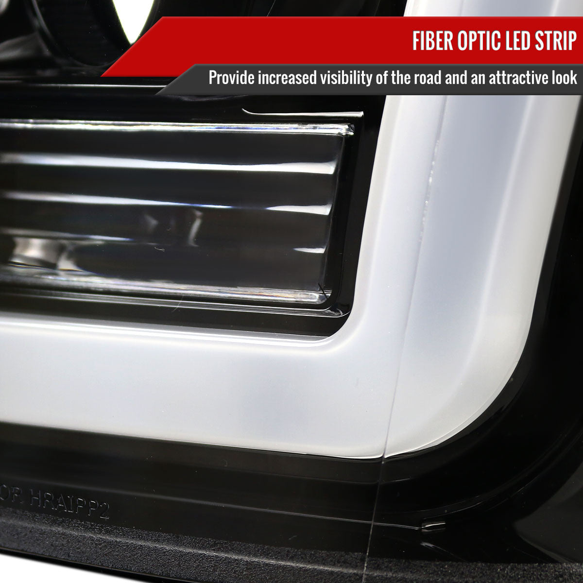 Spec-D Tuning - 2011-2016 F-250/F-350/F-450/F-550 LED C-Bar Projector Headlights (Jet Black Housing/Clear Lens) - 2LHP-F25011BK-TM