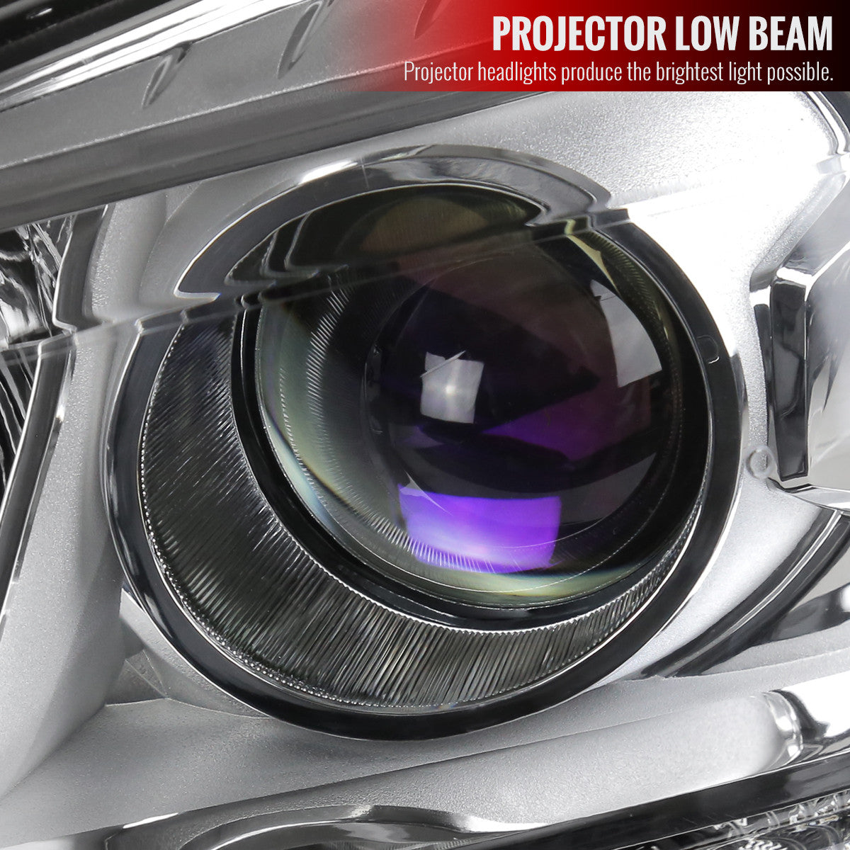 Spec-D Tuning - 2013-2015 Chevrolet Malibu / 2016 Malibu Limited Projector Headlights w/ Amber Reflectors (Chrome Housing/Clear Lens) - 2LHP-MBU13-GO