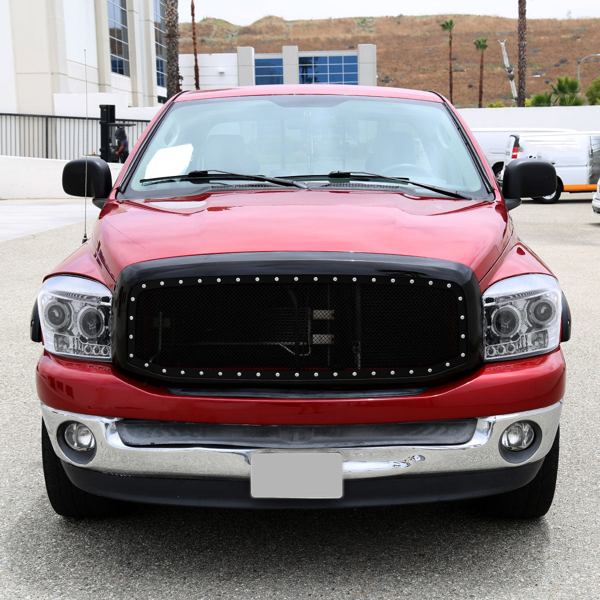 Spec-D Tuning - 2006-2008 Dodge RAM 1500/ 2006-2009 RAM 2500 3500 Dual Halo Projector Headlights (Chrome Housing/Clear Lens) - 2LHP-RAM06-TM