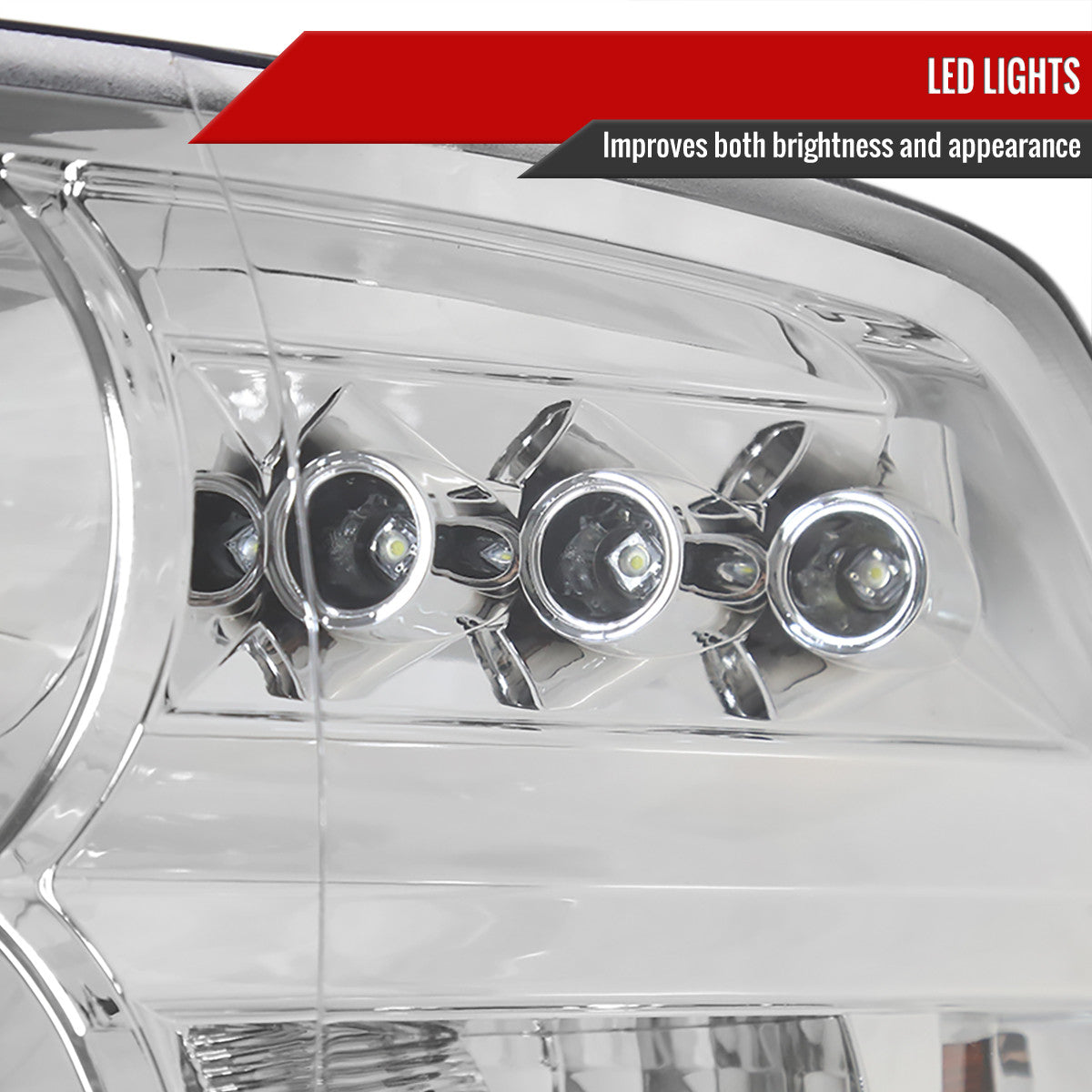 Spec-D Tuning - 2009-2018 Dodge RAM 1500 / 2019-2021 RAM Classic / 2010-2018 RAM 2500 3500 Dual Halo Projector Headlights (Chrome Housing/Clear Lens) - 2LHP-RAM09-TM
