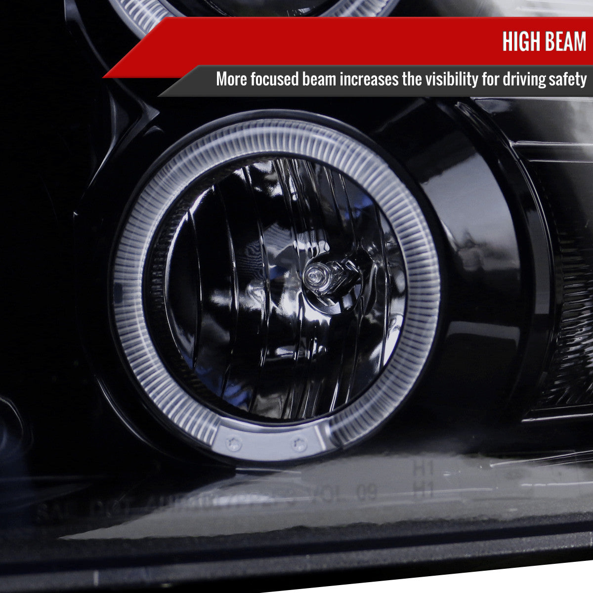Spec-D Tuning - 2009-2018 Dodge RAM 1500 / 2019-2021 RAM Classic / 2010-2018 RAM 2500 3500 Dual Halo Projector Headlights (Glossy Black Housing/Smoked Lens) - 2LHP-RAM09G-TM