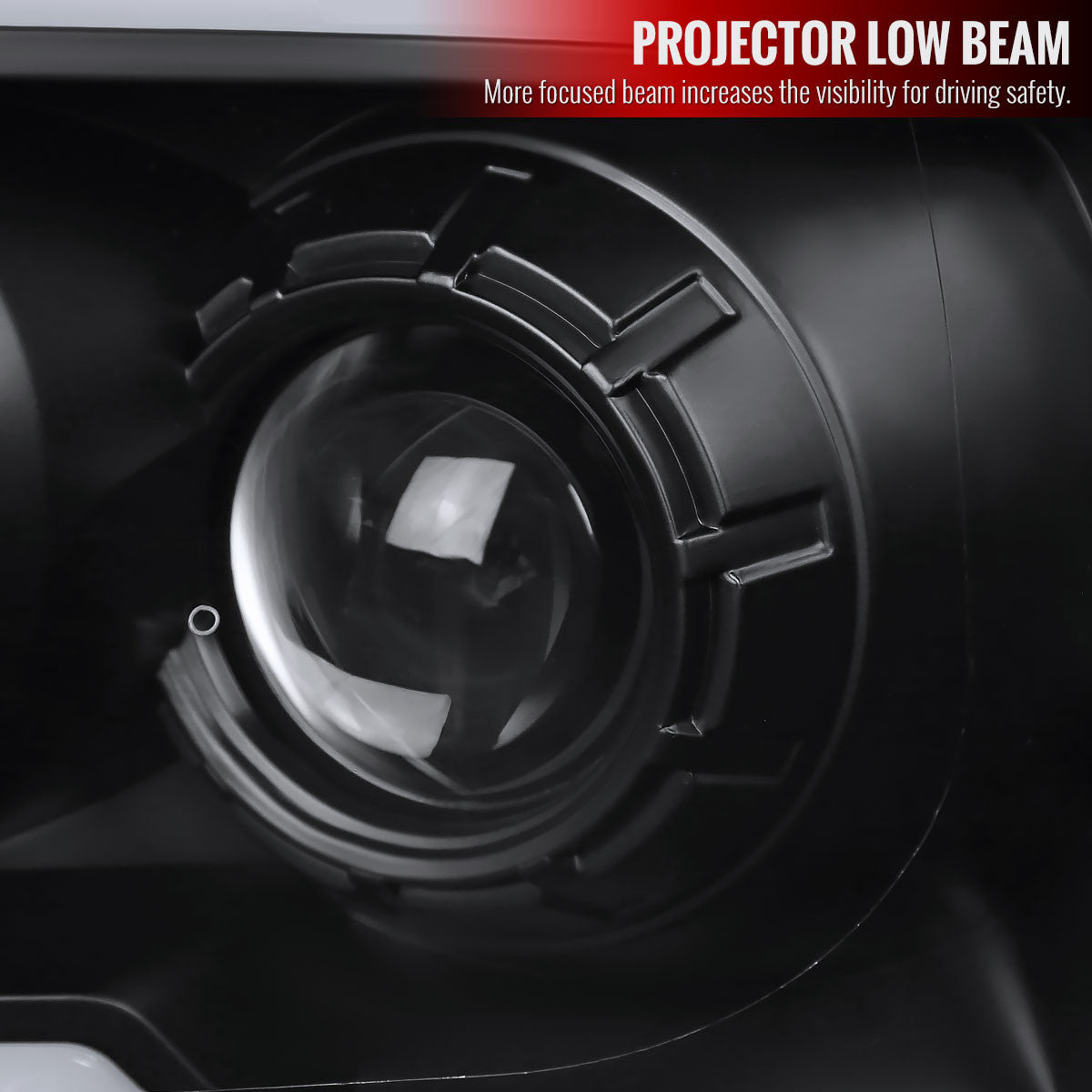 Spec-D Tuning - 2009-2018 Dodge RAM 1500 / 2019-2021 RAM Classic/ 2010-2018 RAM 2500 3500 Switchback Sequential LED C-Bar Projector Headlights (Matte Black Housing/Clear Lens) - 2LHP-RAM09JM-SQ-RS