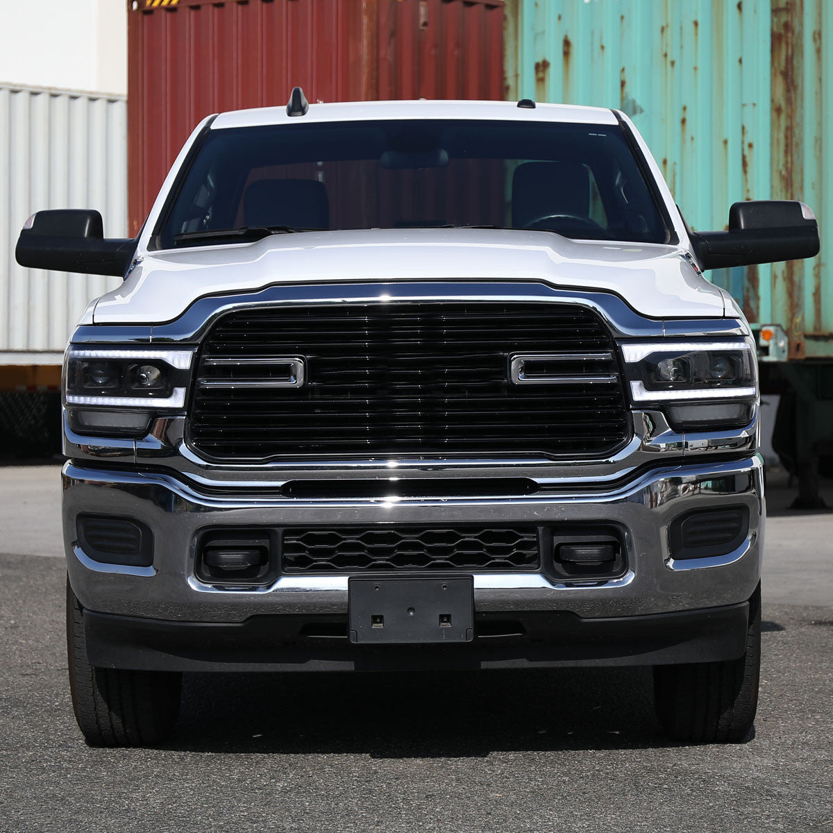 Spec-D Tuning - 2019-2024 Dodge RAM 2500/3500/4500/5500 Switchback Sequential LED Turn Signal Projector Headlights (Matte Black Housing/Clear Lens) - 2LHP-RAM1925JM-SQ-RS
