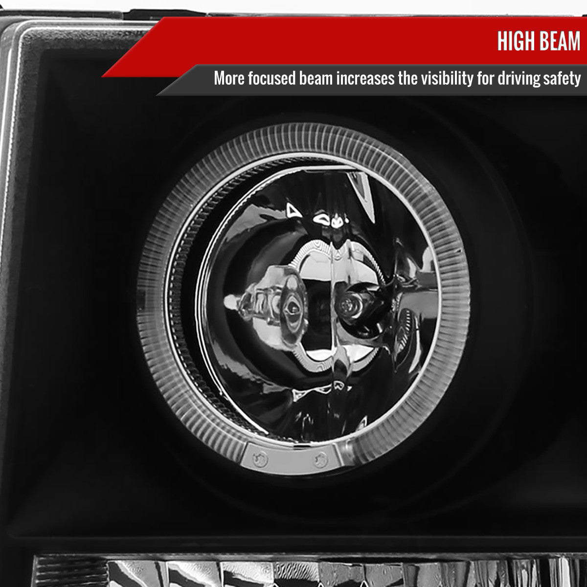 Spec-D Tuning - 2007-2014 GMC Sierra SMD Dual Halo Projector Headlights (Matte Black Housing/Clear Lens) - 2LHP-SIE07JM-TM