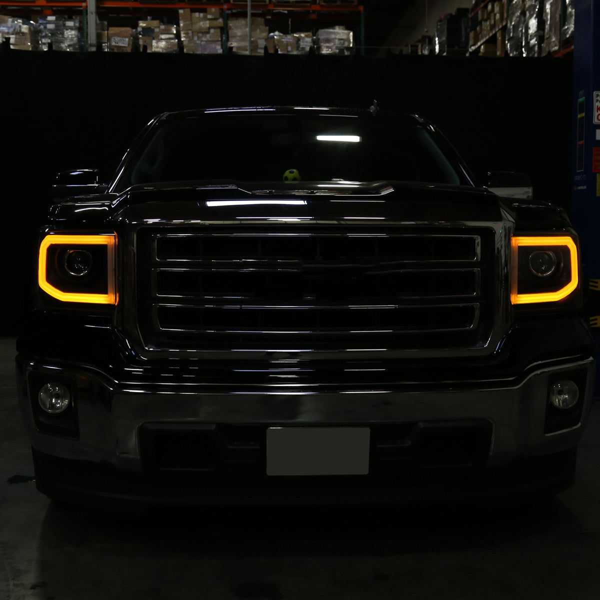 Spec-D Tuning - 2014-2019 GMC Sierra 1500/2500HD/3500HD LED Bar Projector Headlights w/ LED Turn Signal Lights (Chrome Housing/Clear Lens) - 2LHP-SIE14JM-TM