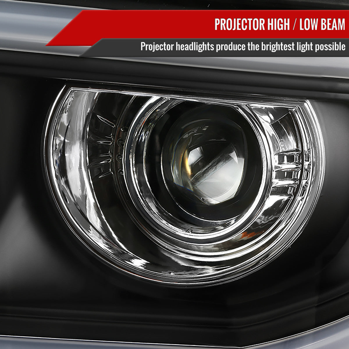 Spec-D Tuning - 2014-2019 GMC Sierra 1500/2500HD/3500HD LED Bar Projector Headlights w/ LED Turn Signal Lights (Chrome Housing/Clear Lens) - 2LHP-SIE14JM-TM