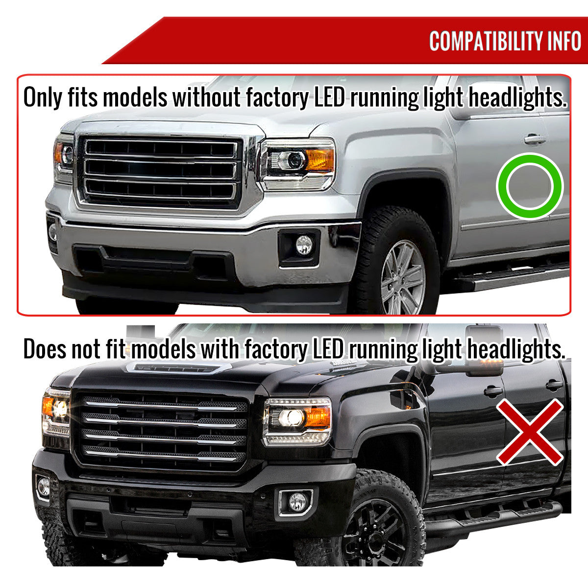 Spec-D Tuning - 2014-2019 GMC Sierra 1500/2500HD/3500HD LED Bar Projector Headlights w/ LED Turn Signal Lights (Chrome Housing/Clear Lens) - 2LHP-SIE14JM-TM