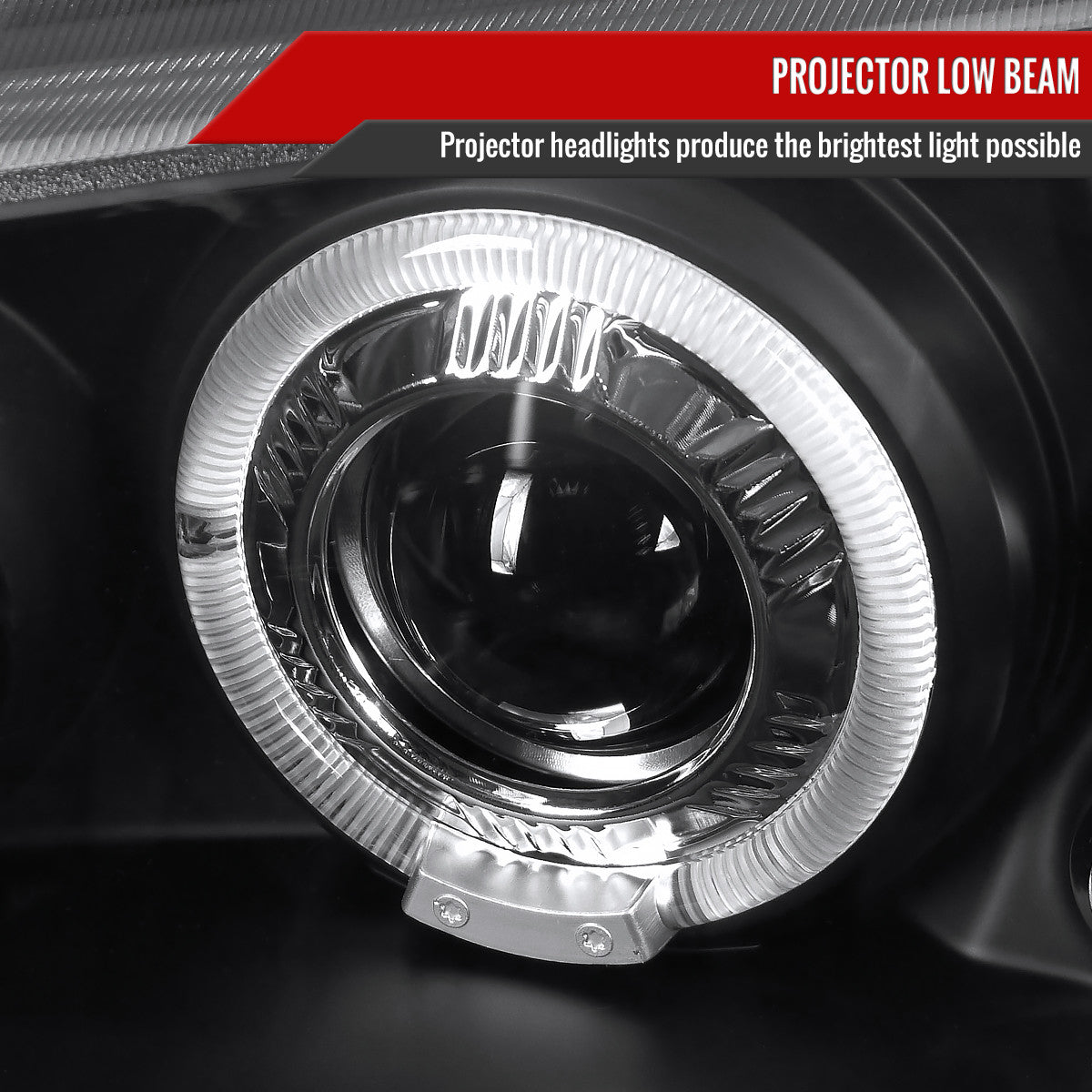 Spec-D Tuning - 2002-2006 Chevrolet Avalanche/ 2003-2007 Silverado Dual Halo Projector Headlights (Matte Black Housing/Clear Lens) - 2LHP-SIV03JM-TM