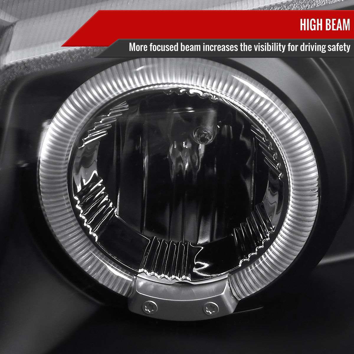 Spec-D Tuning - 2002-2006 Chevrolet Avalanche/ 2003-2007 Silverado Dual Halo Projector Headlights (Matte Black Housing/Clear Lens) - 2LHP-SIV03JM-TM
