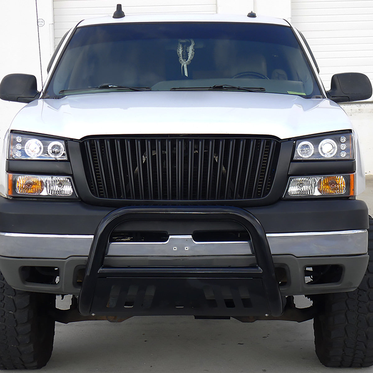 Spec-D Tuning - 2002-2006 Chevrolet Avalanche/ 2003-2007 Silverado Dual Halo Projector Headlights (Matte Black Housing/Clear Lens) - 2LHP-SIV03JM-TM
