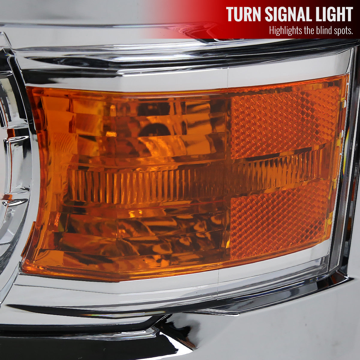 Spec-D Tuning - 2014-2015 Chevrolet Silverado 1500 Projector Headlights (Chrome Housing/Clear Lens) - 2LHP-SIV14-WJ