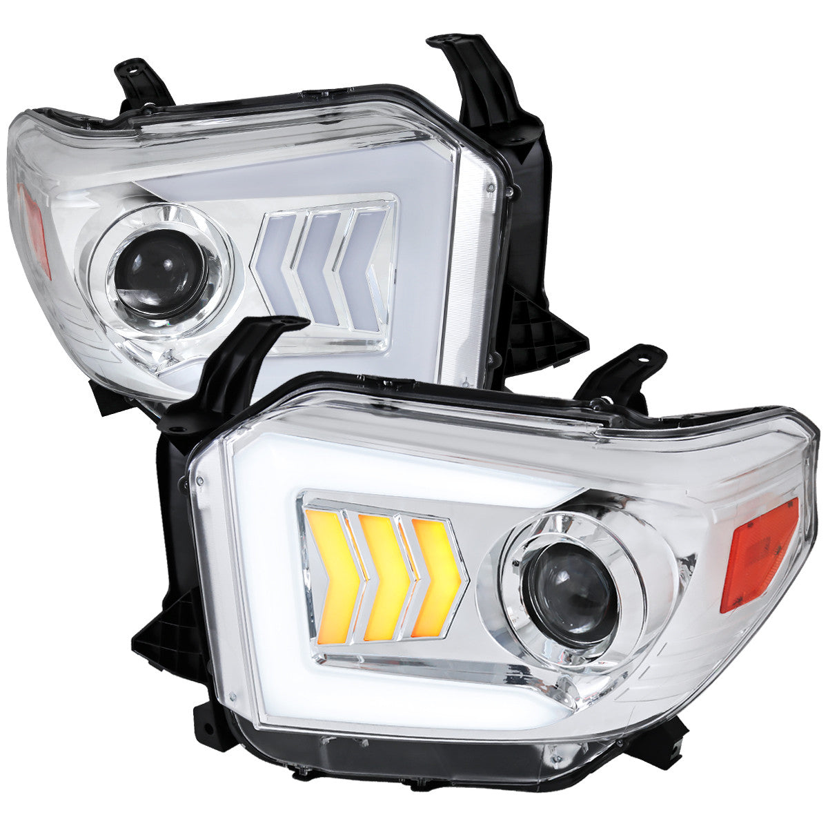 Spec-D Tuning - 2014-2021 Toyota Tundra Chrome Projector Headlights - 2LHP-TUN14-WJ
