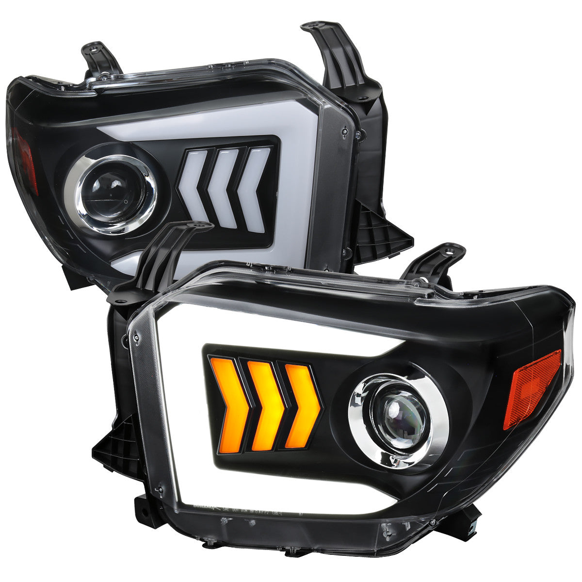 Spec-D Tuning - 2014-2021 Toyota Tundra Black Projector Headlights - 2LHP-TUN14JM-WJ