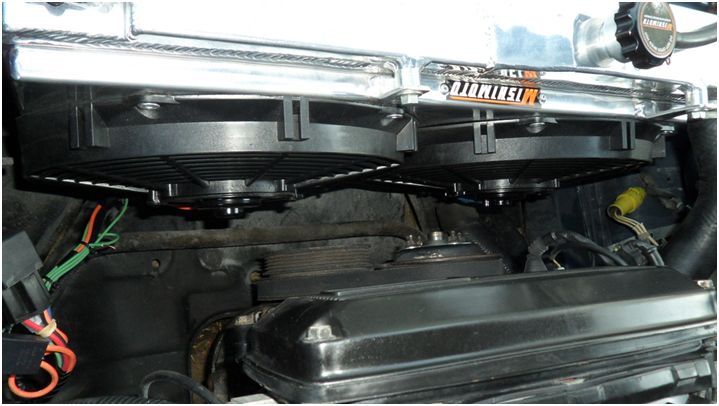 Mishimoto 83-87 Toyota Corolla Aluminum Fan Shroud Kit - MMFS-AE86-83 for 1983-1987 Toyota Corolla - angle view