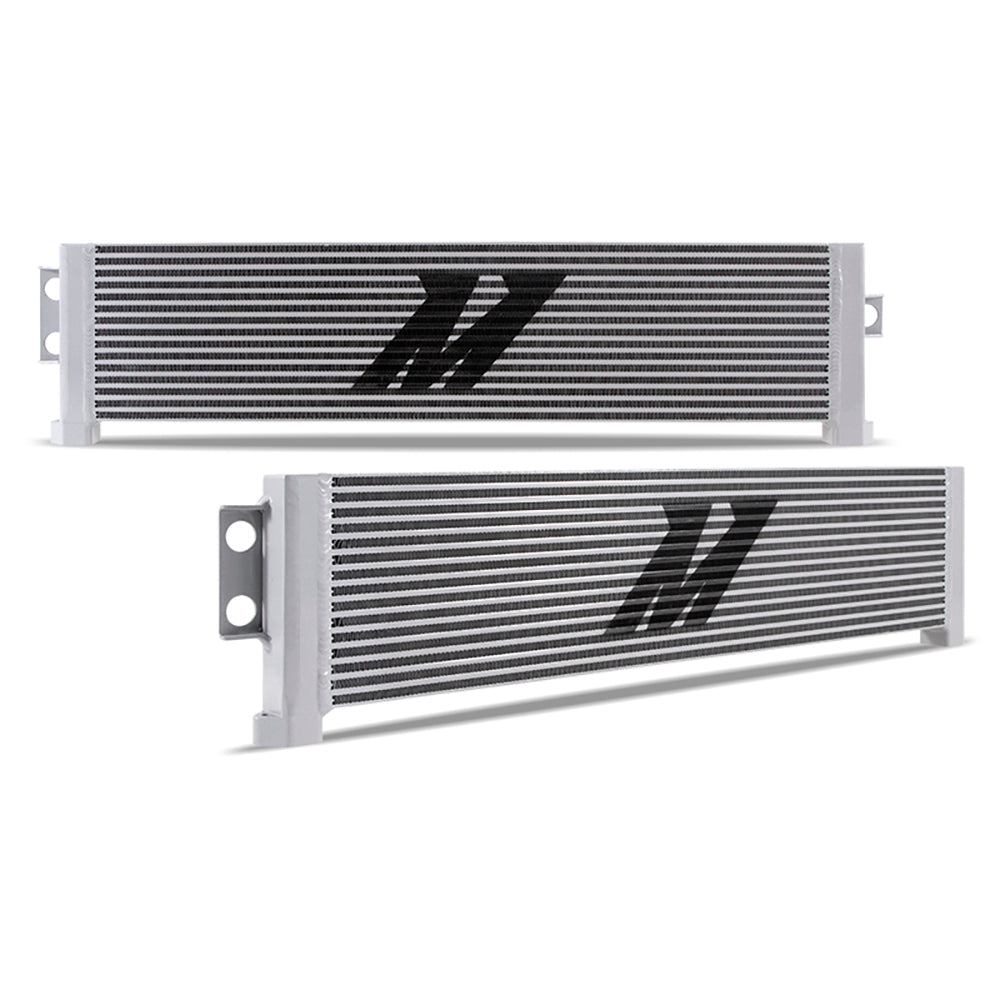 Mishimoto Heavy Duty Transmission Cooler w/ Electric Fan - MMOC-F for 2018-2021 Ford Mustang - angle view