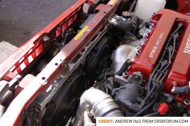 Mishimoto 91-99 Nissan Sentra w/ SR20 Manual Aluminum Radiator - MMRAD-SEN-91SR for 1991-1999 Nissan Sentra - angle view
