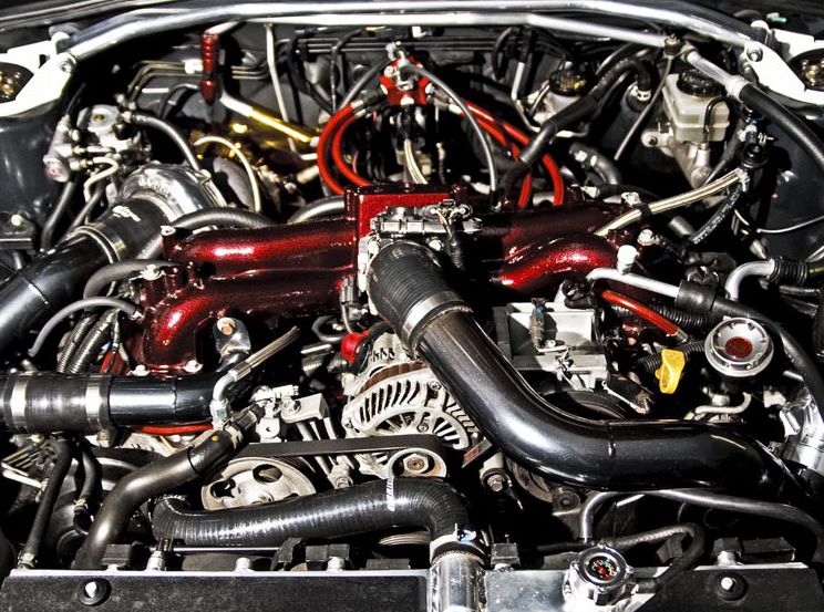 Mishimoto 01-07 Subaru WRX and STi Manual Aluminum Radiator - MMRAD-WRX-01 for 2002-2007 Subaru Impreza - detail view