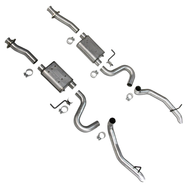 BBK 87-93 Mustang GT Cat Back Kit Varitune Mufflers - Aluminized turn downs - 3002