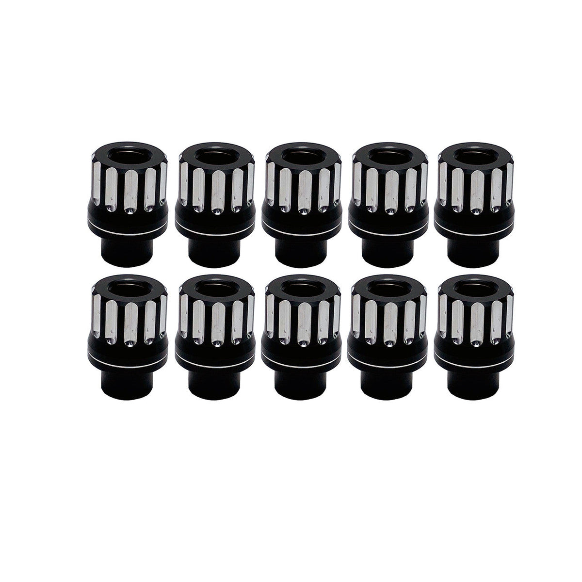 UPR 7075 Billet Aluminum Lug Nut 1/2-20 with .440" Shank 10pc Set (3007-101) Black and Machined