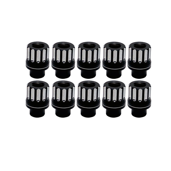 UPR 7075 Billet Aluminum Lug Nut 1/2-20 with .440" Shank 10pc Set (3007-101) Black and Machined