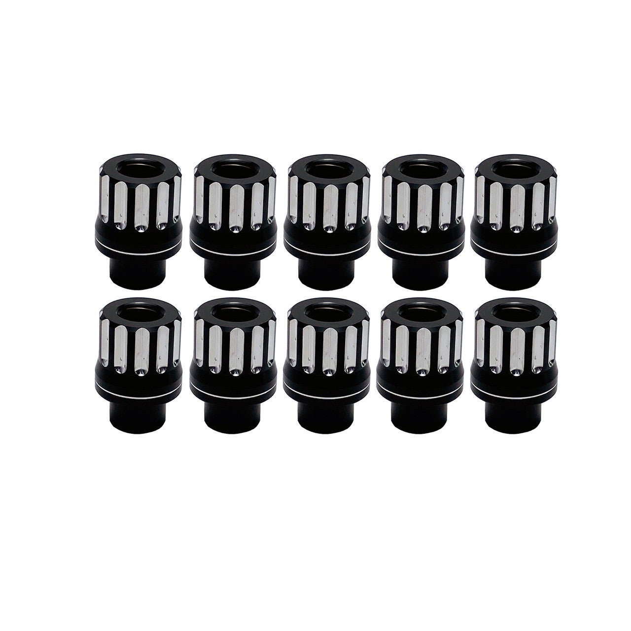 UPR 7075 Billet Aluminum Lug Nut M14-1.5 with .440" Shank 10pc Set (3007-104) Black and Machined