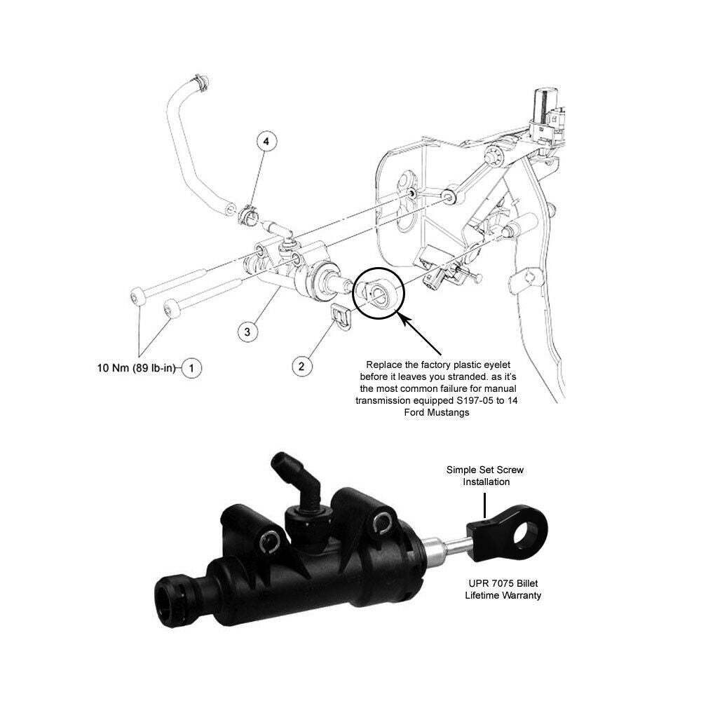 UPR - Clutch Master Cylinder Billet Rod Eyelet Repair (fits 05-14 Ford Mustang) UPR - 3008-12 for 2005-2014 Ford Mustang - cl