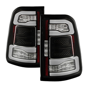 Spyder Dodge RAM 1500 19-21 Factory LED Model LED Tail Lights - Red Clear ALT-YD-DR19LED-SEQ-BK - 5088505