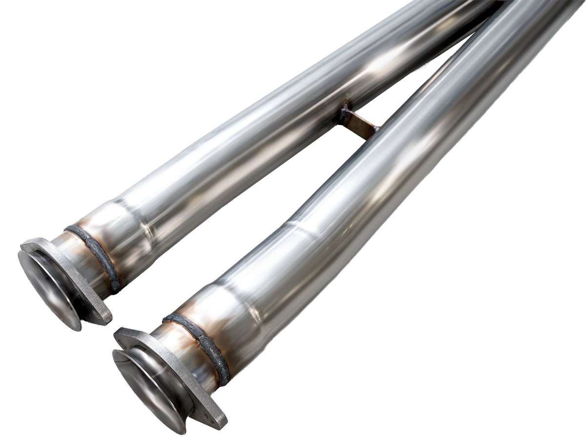 AWE Tuning C6 Chevrolet Corvette Z06/ZR1 X-Pipe - 3010-11606 for 2006-2012 Chevrolet Corvette - angle view