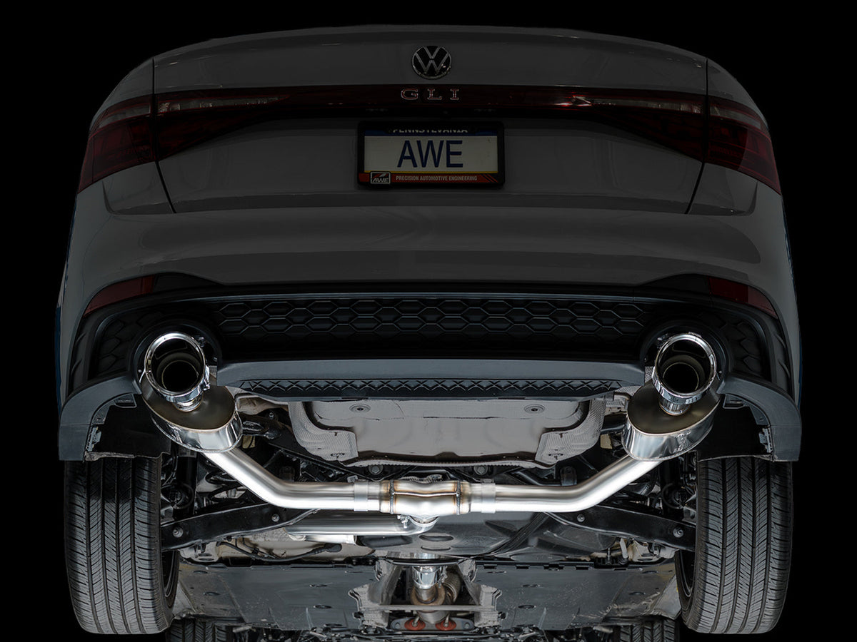 AWE 22-25 Volkswagen Jetta GLI Touring Edition Exhaust - Chrome Silver Tips - 3015-32275