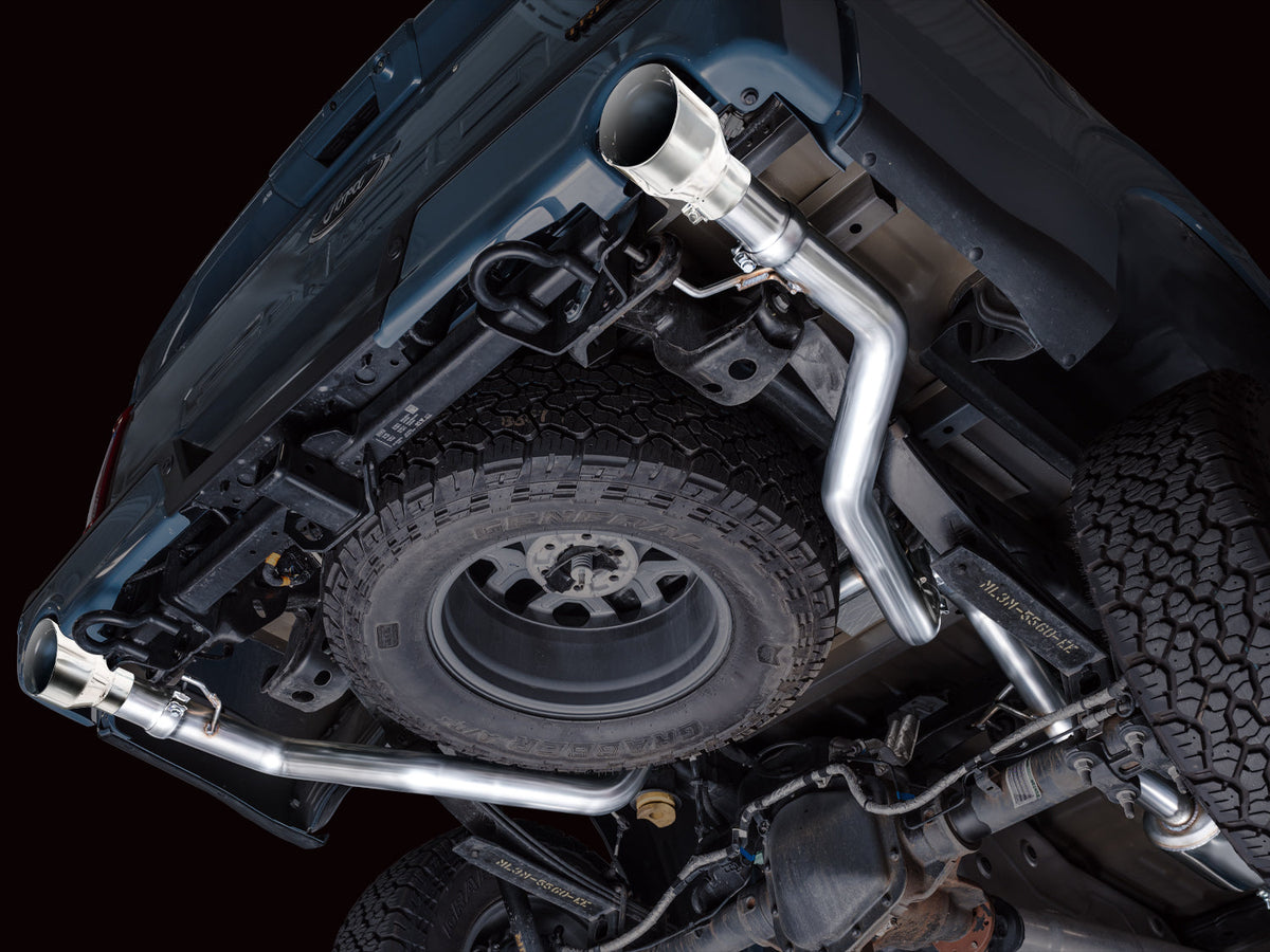 AWE Tuning 2021+ Ford F150 Tremor w/ Bumper Cutouts 0FG Resonated Catback w/ Chrome Silver Tips - 3015-32402
