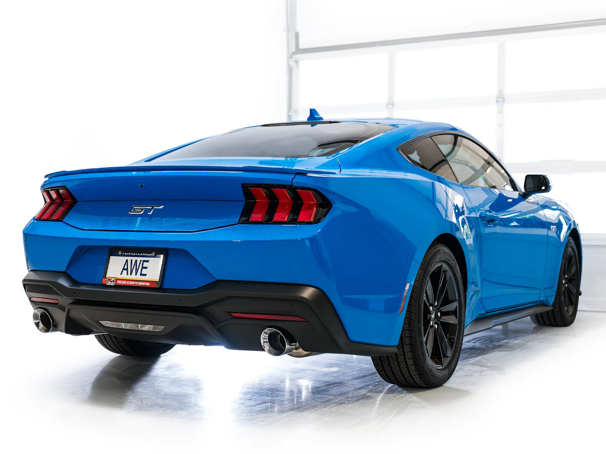 AWE 2024 Ford Mustang GT Fastback S650 RWD Track Edition Catback Exhaust w/ Dual Chrome Silver Tips